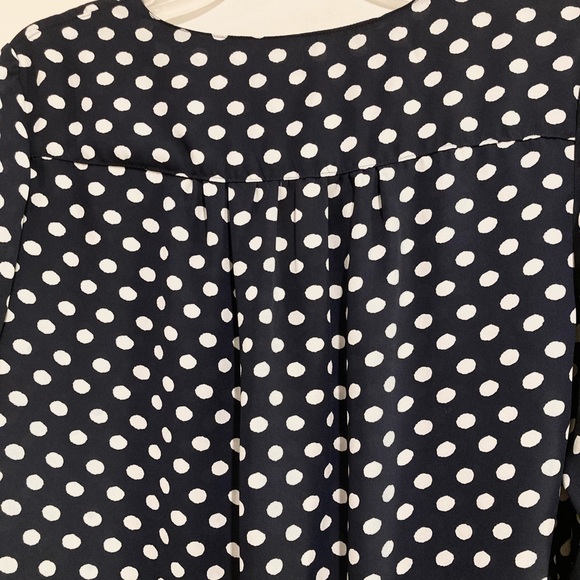 New York & Company Soho Jeans Polka Dot V-Neck Top, Size M, Navy - Picture 11 of 11